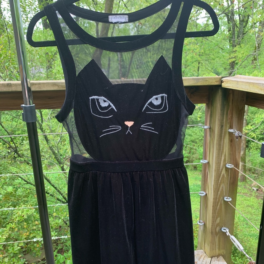 Cat Dress W/ Open Mesh Back